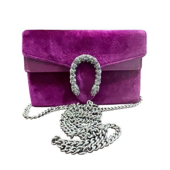 GUCCI Dionysus Velvet and Leather Super Mini Crossbody-Certified Authentic - Picture 1 of 10
